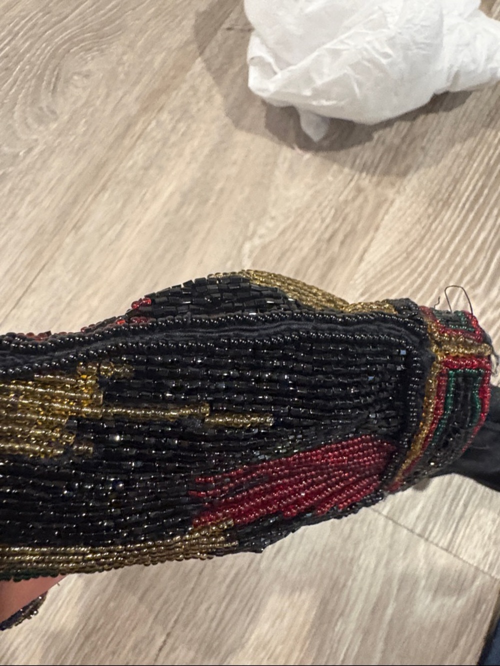 Dior Beaded Clutch in Black, Gold, Green & Red - Picture 8 of 11
